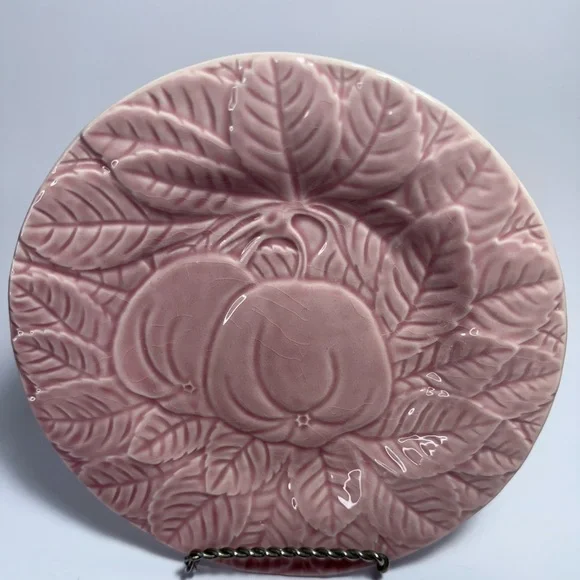 Vintage Jay Wilfred Andrea by Sadek Pink Embossed Floral Plate Portugal set of 4